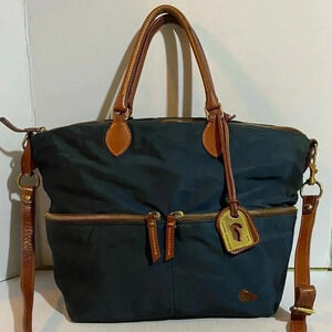 Dooney Bourke navy blue nylon satchel handbag
